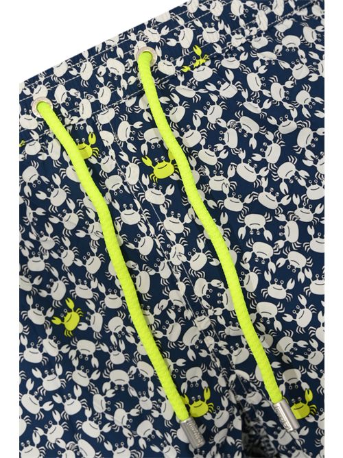 Costume da bagno Lighting Micro a righe con stampa granchi fluo Mc2 Saint Barth | LIG001604101L